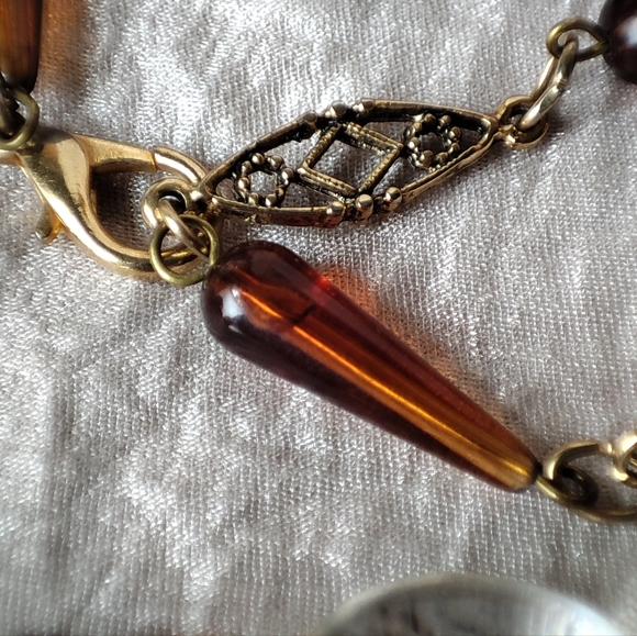 Express Brand Opera Length Necklace Made in Italy Clear Bubble Lucite Wire Cage - Picture 8 of 16